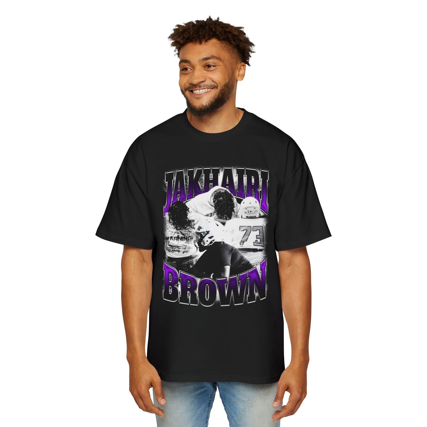 Jakhairi Brown Oversized Retro Tee