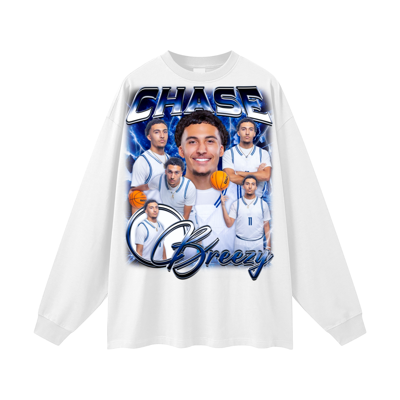 Chase breezy Oversized Long Sleeve Tee