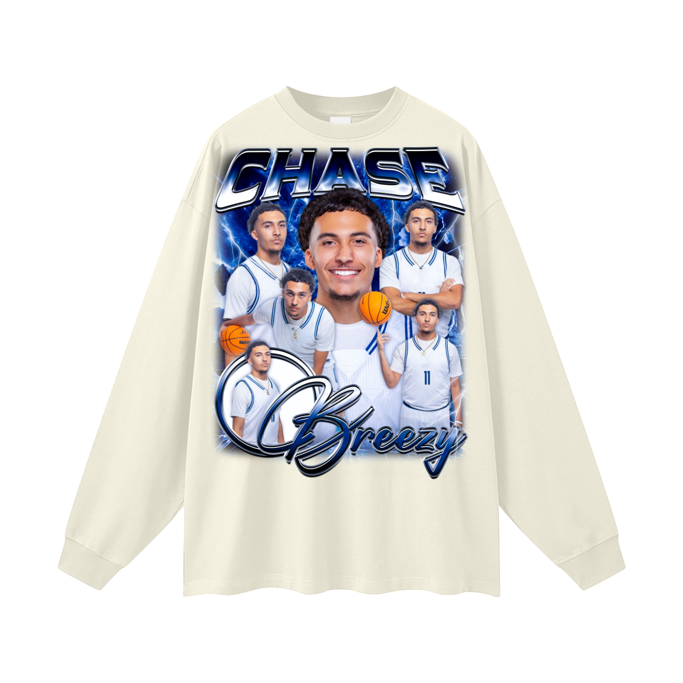 Chase breezy Oversized Long Sleeve Tee