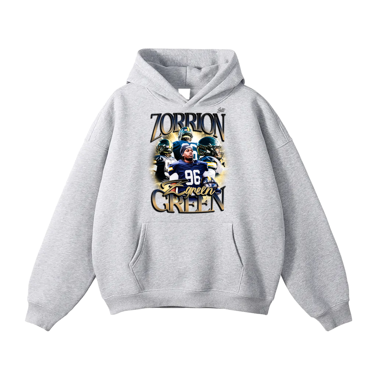 Zorrion Green Oversize Fleeced Hoodie