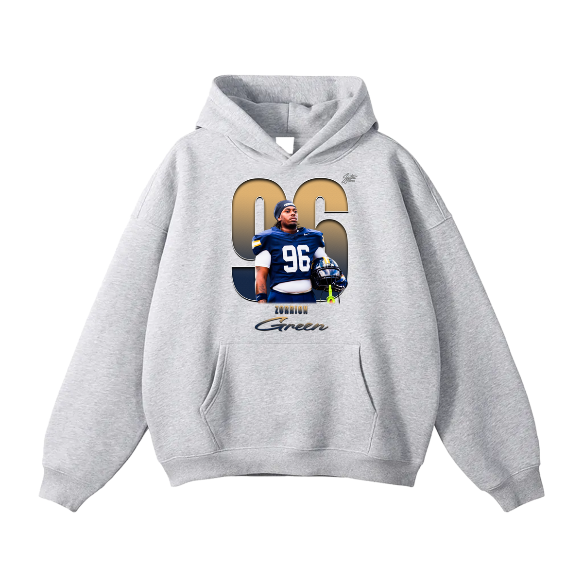 Zorrion Green Oversize Fleeced Hoodie