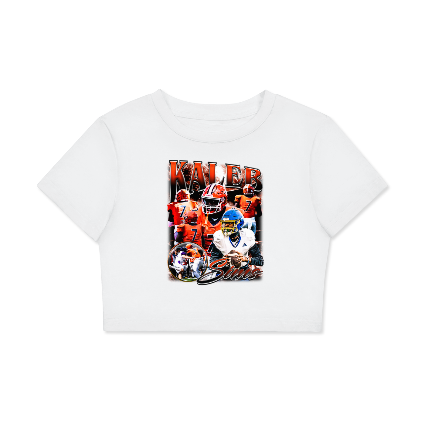 Kaleb Sims  Women's Fitted Crop Tee