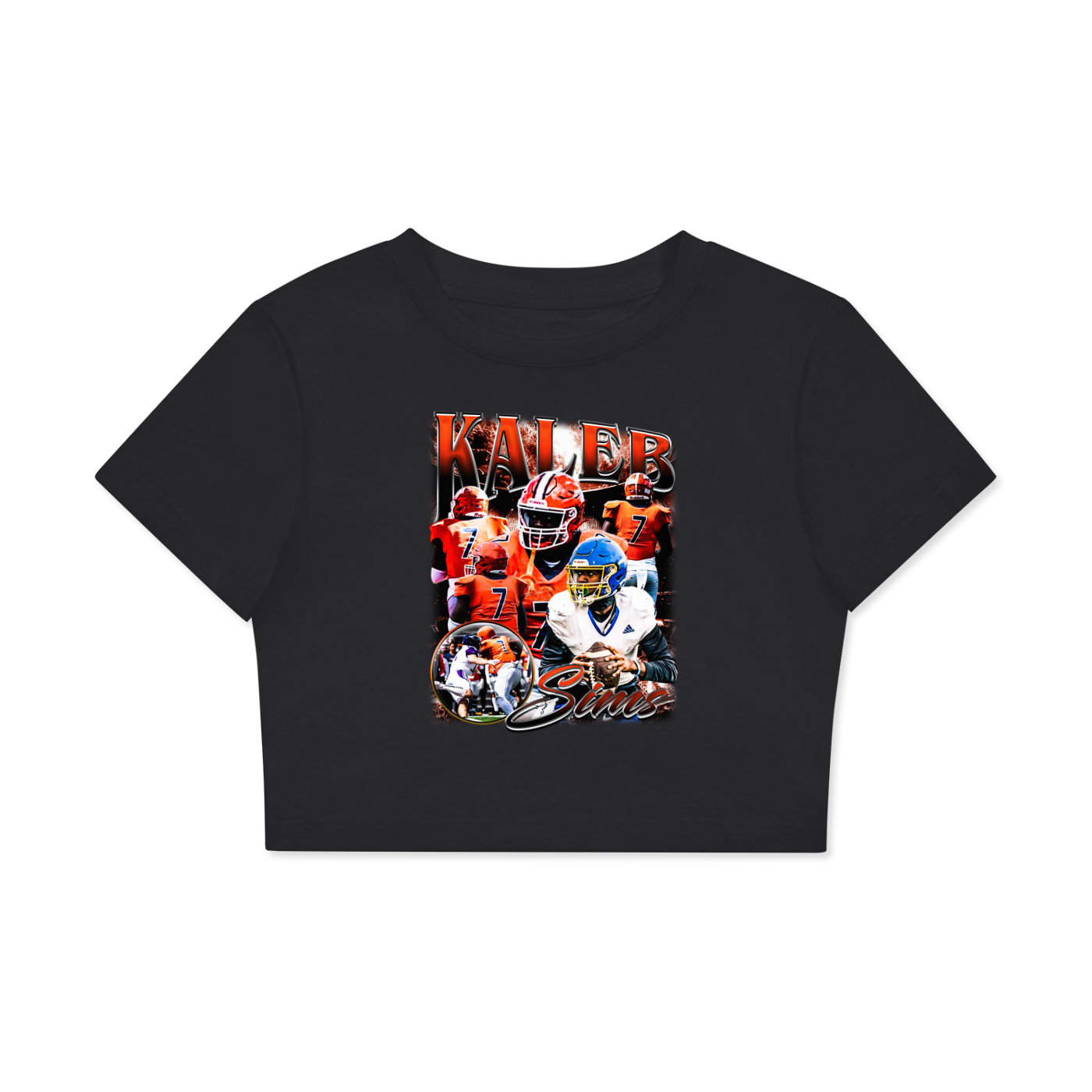 Kaleb Sims  Women's Fitted Crop Tee