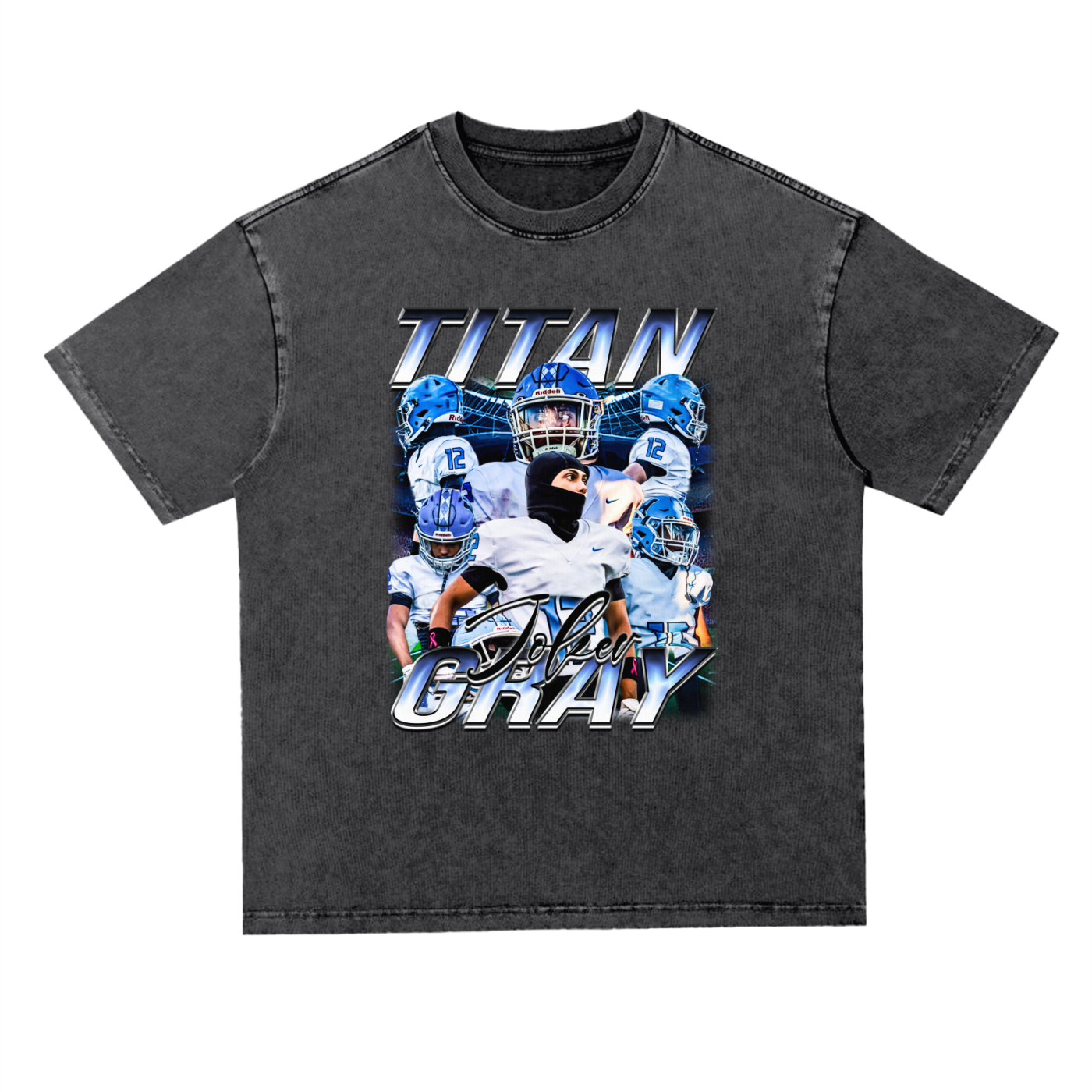 Titan Gray Oversized Acid Wash Tee