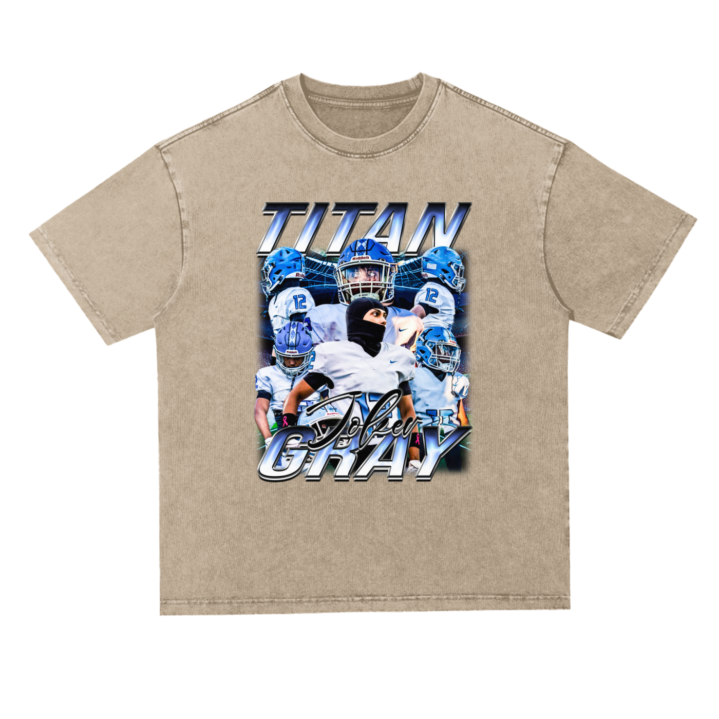 Titan Gray Oversized Acid Wash Tee