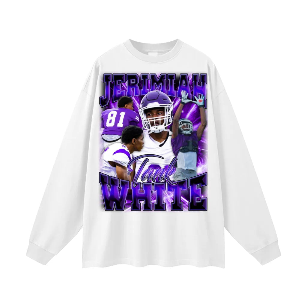 Jerimiah White Oversized Long Sleeve Tee