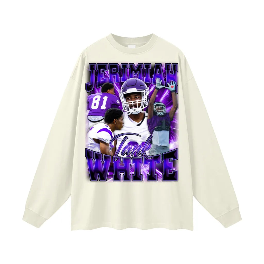 Jerimiah White Oversized Long Sleeve Tee