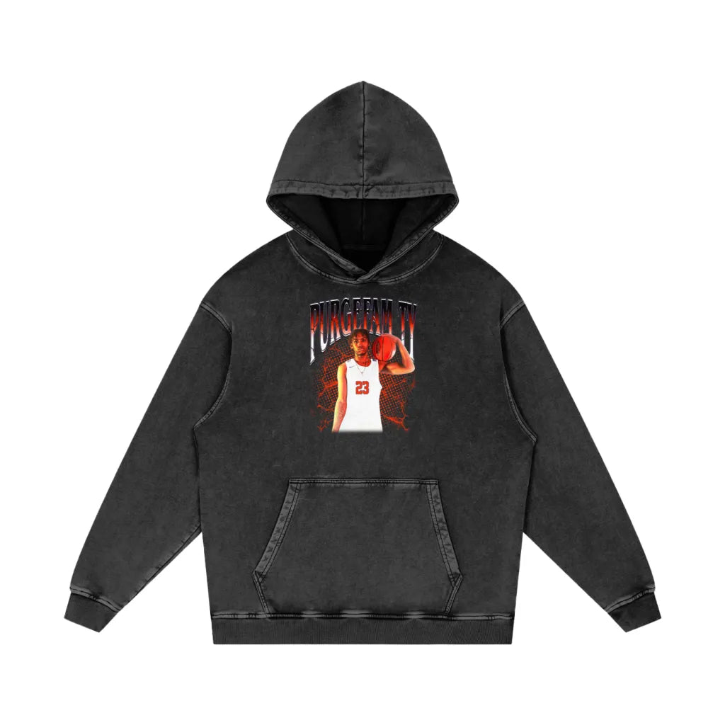Tyleek Turner Acid Wash Oversized Hoodie