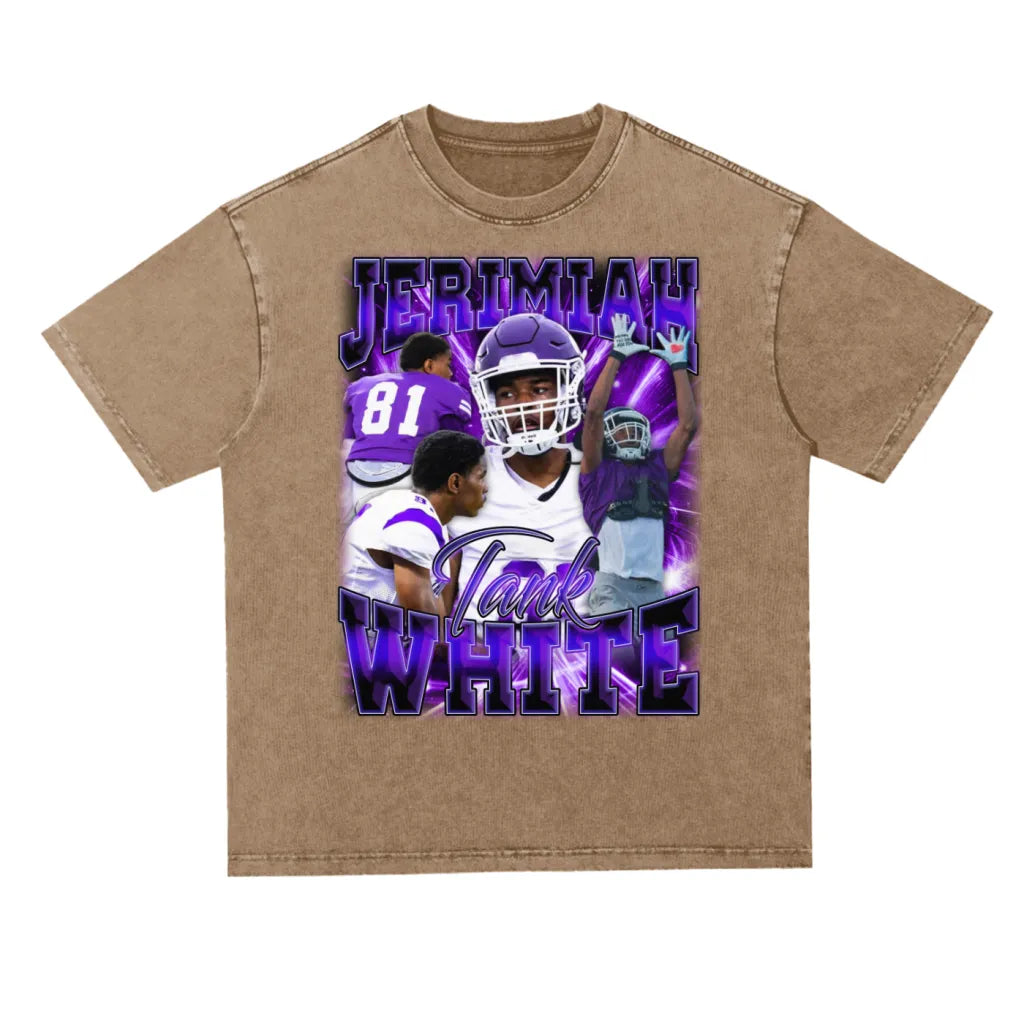 Jerimiah White Oversized Acid wash T-shirt