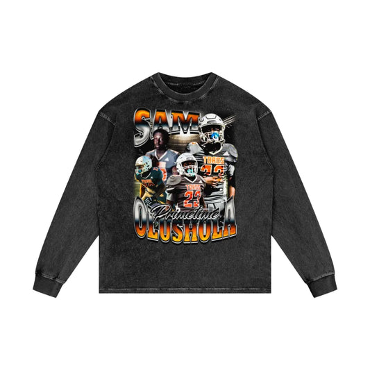 Sam Olushola Acid Wash Oversized Long Sleeve Tee