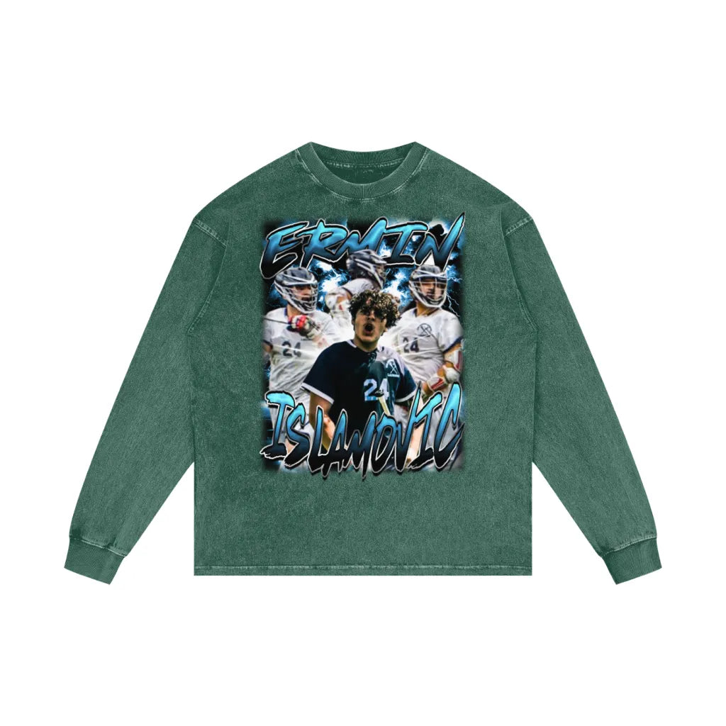 Ermin Islamovic Acid Wash Oversized Long Sleeve Tee