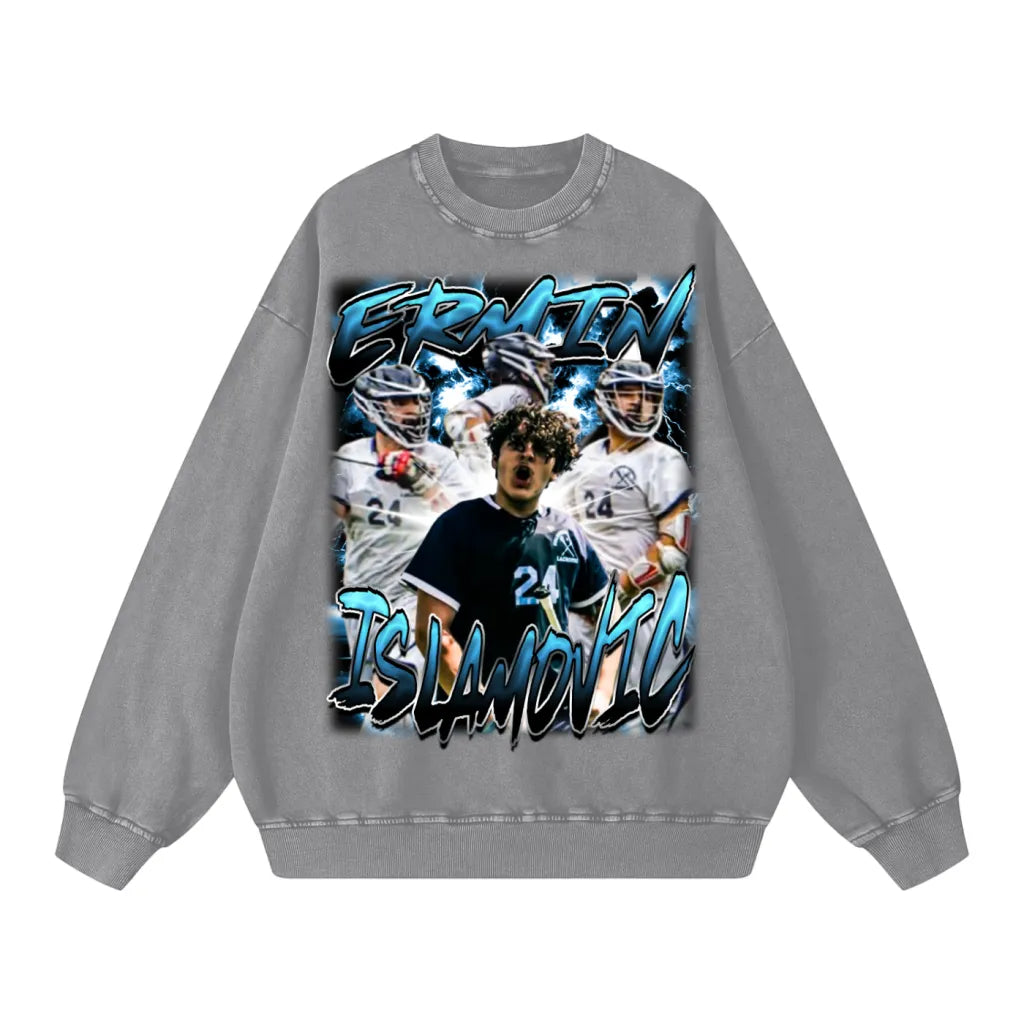 Ermin Islamovic Acid Wash Crewneck Sweatshirt