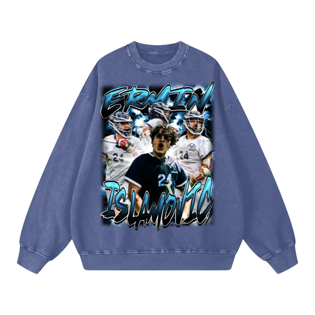 Ermin Islamovic Acid Wash Crewneck Sweatshirt