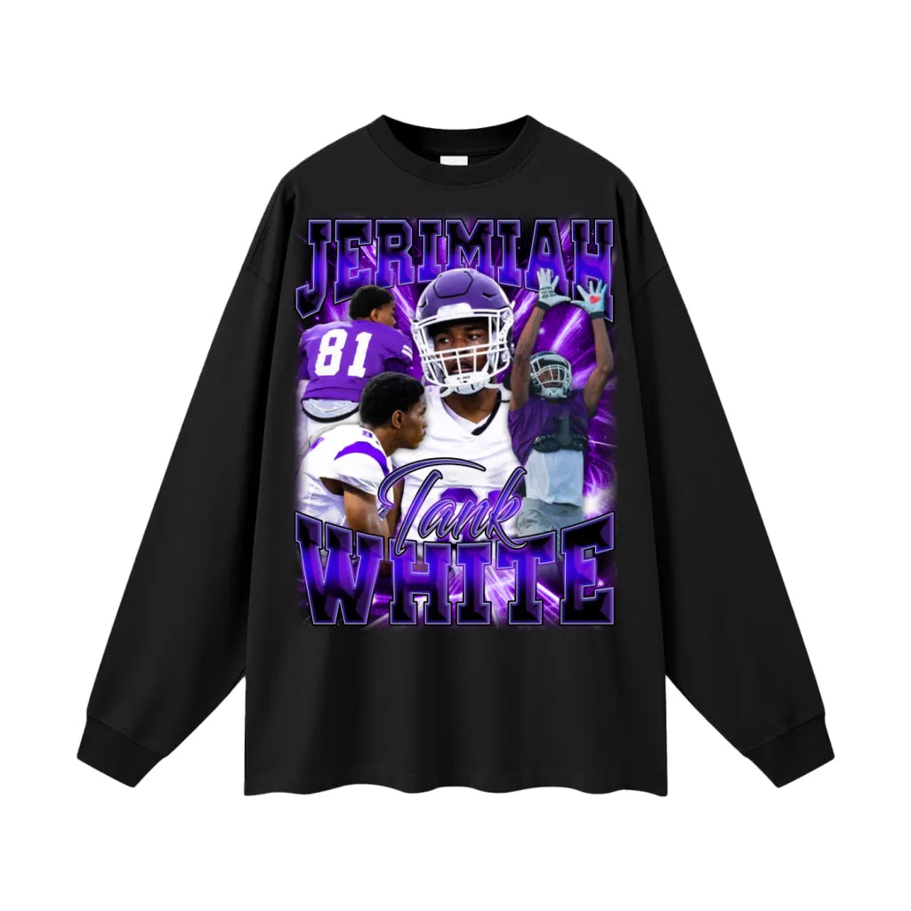 Jerimiah White Oversized Long Sleeve Tee
