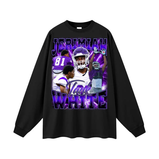 Jerimiah White Oversized Long Sleeve Tee