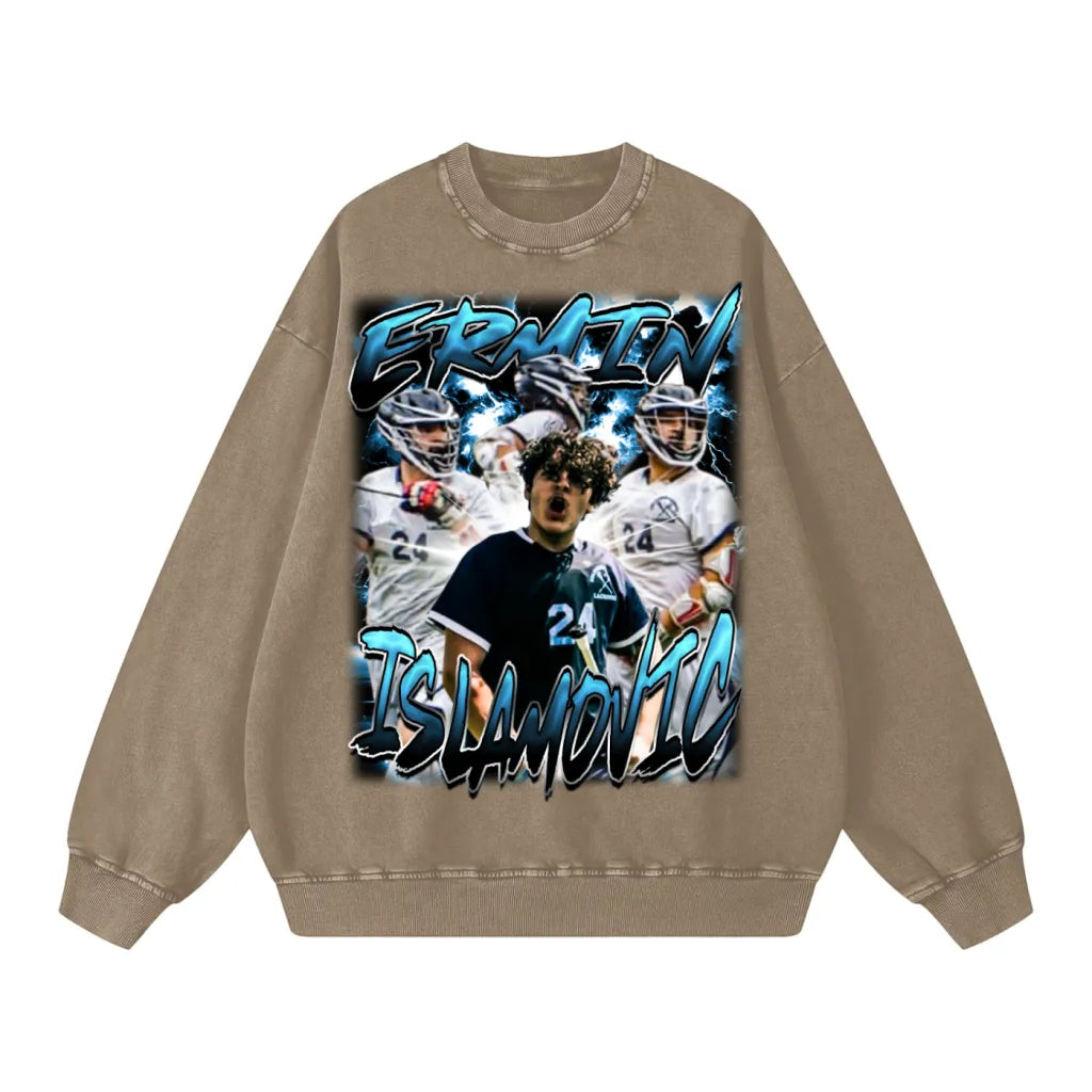 Ermin Islamovic Acid Wash Crewneck Sweatshirt
