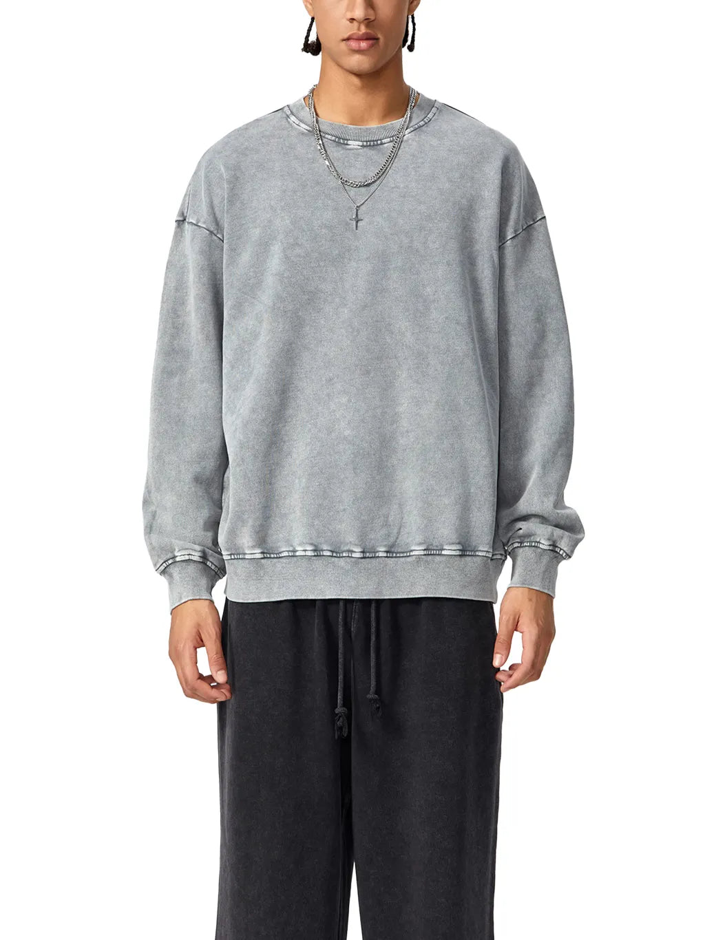 Ermin Islamovic Acid Wash Crewneck Sweatshirt